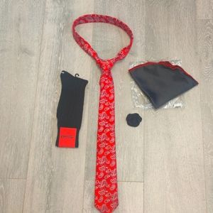 Tie with Hankie Socks & Flower Bundle